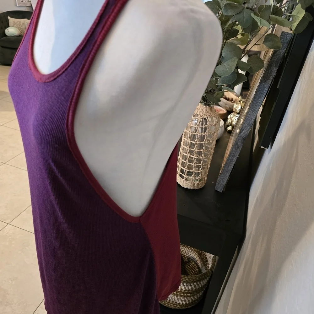 Free People Women’s Tank Top Pullover Racerback Corduroy Red Purple S
